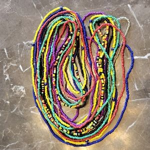 23 inch African Waist Beads a set of 8 multi colors